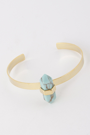 Pointy Bar Turquoise Stone Cuff Bracelet 5DBG2